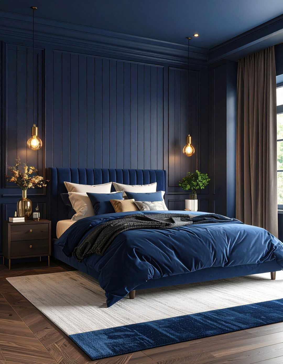 Shiplap in a Dark and Moody Bedroom - 20 Shiplap Bedroom Ideas