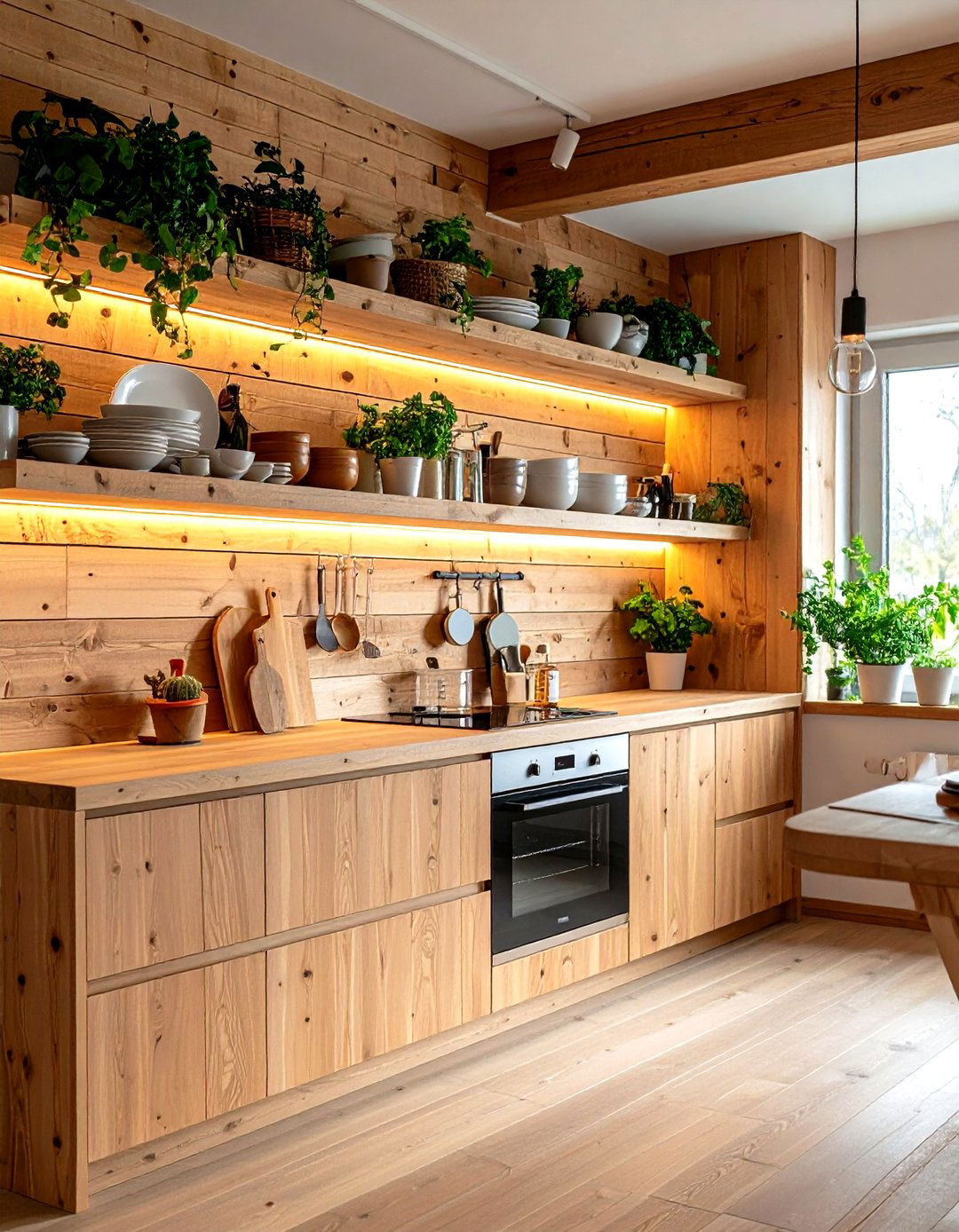 Shiplap with Floating Shelves - 20 Shiplap Backsplash Ideas for Your Kitchen