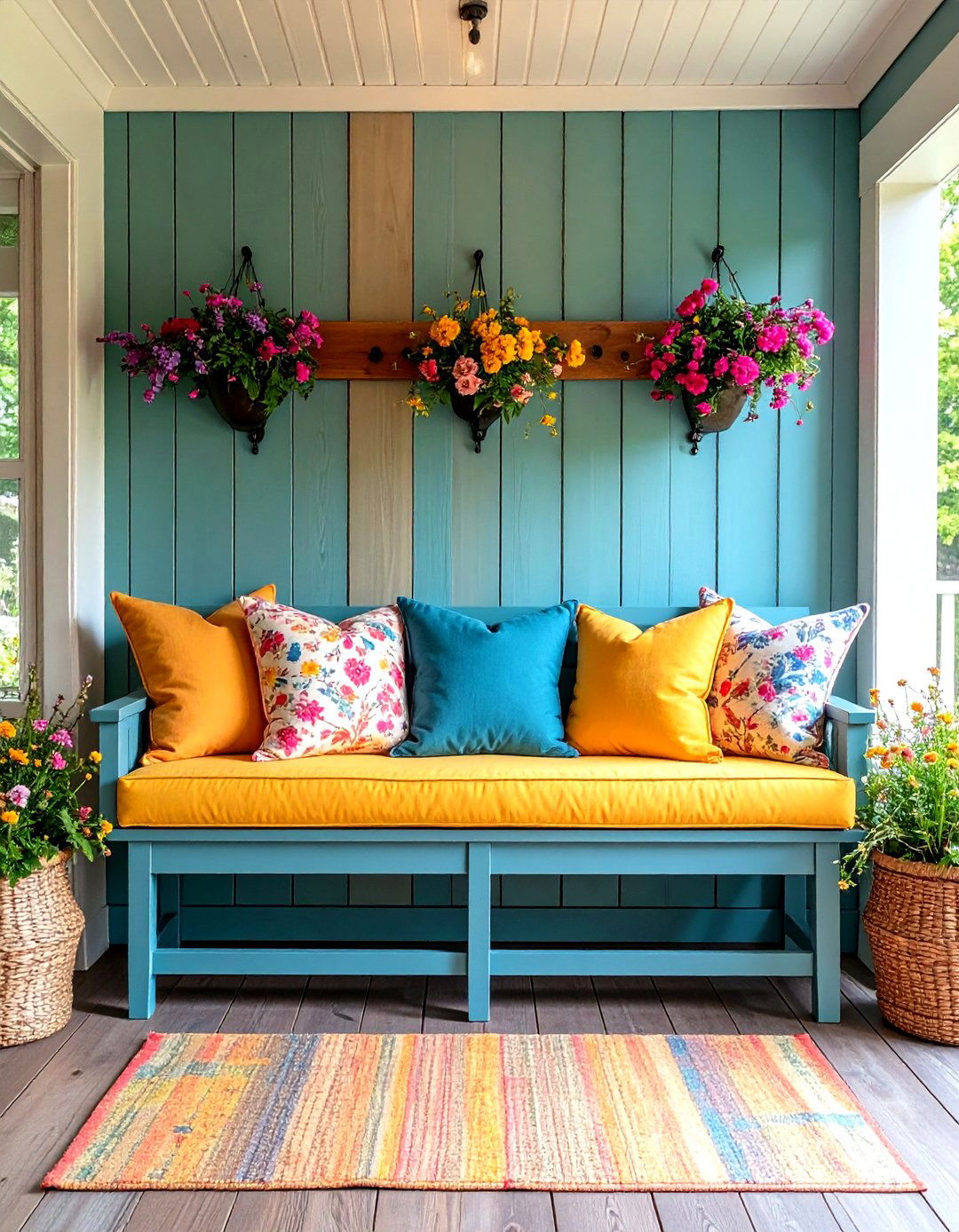 Shiplap with Integrated Bench Seating - 20 Shiplap Wall Entryway Ideas