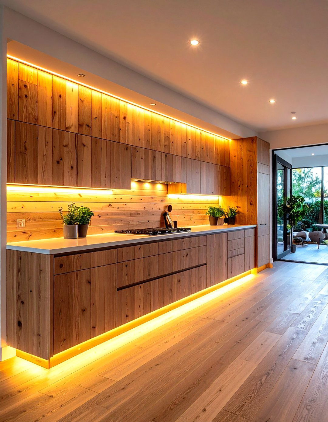 Shiplap with Under Cabinet Lighting - 20 Shiplap Backsplash Ideas for Your Kitchen