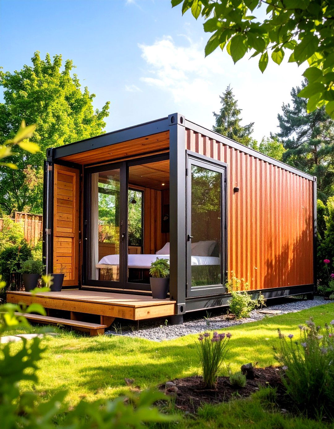 Shipping Container Converted Outdoor Sauna - 20 Outdoor Sauna Ideas
