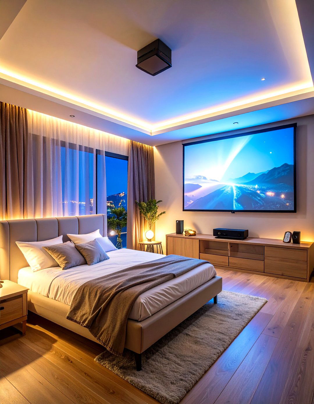 Short Throw Projector Zone - 20 Gaming Bedroom Ideas