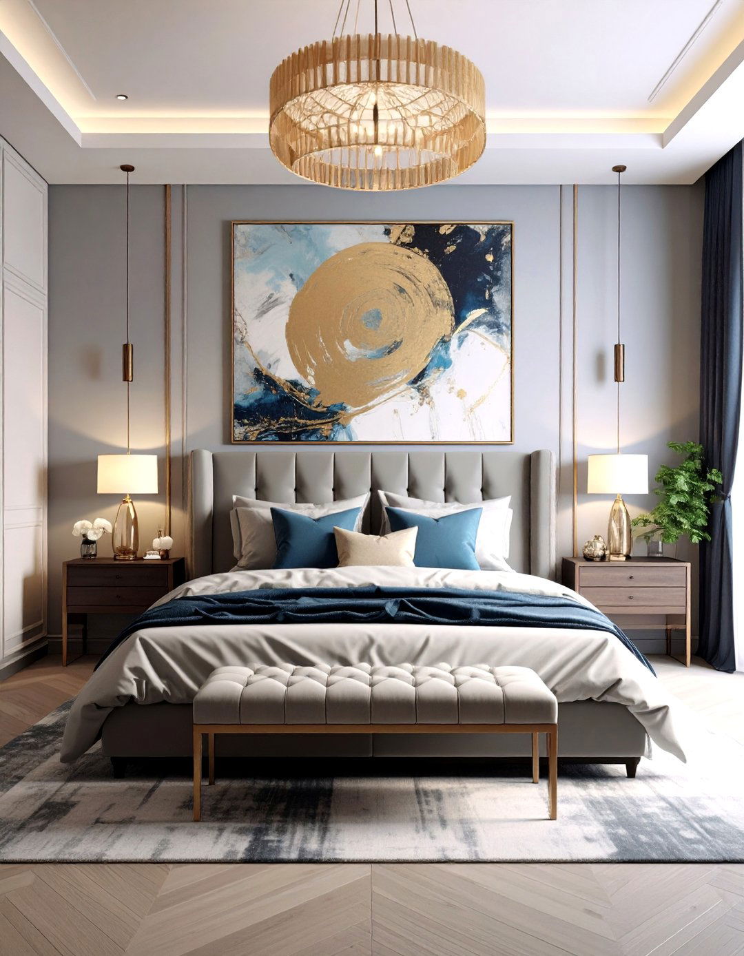 Showcase Bold Artwork or Gallery Walls - 20 Glam Bedroom Ideas