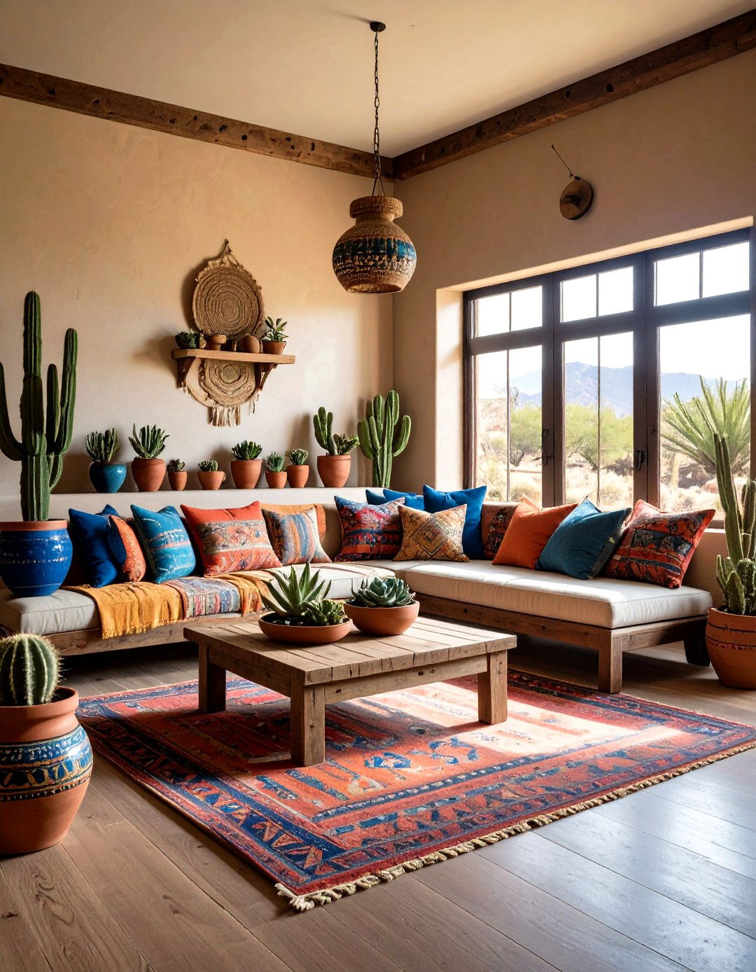 Showcase Cacti and Succulent Displays - 20 Southwestern Living Room Ideas