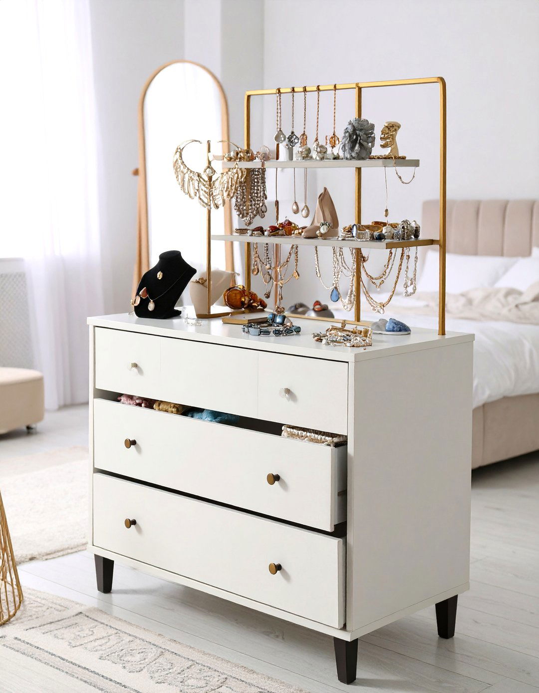 Showcase Jewelry as Functional Art - 20 Dresser Decor Ideas