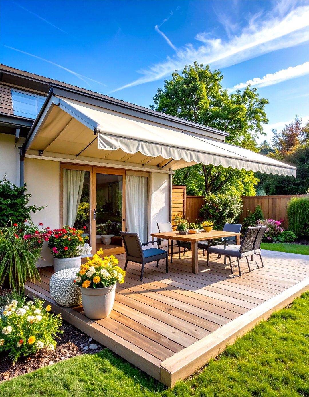 Side Screen Deck Awning for Privacy and Wind Break - 20 Deck Awning Ideas