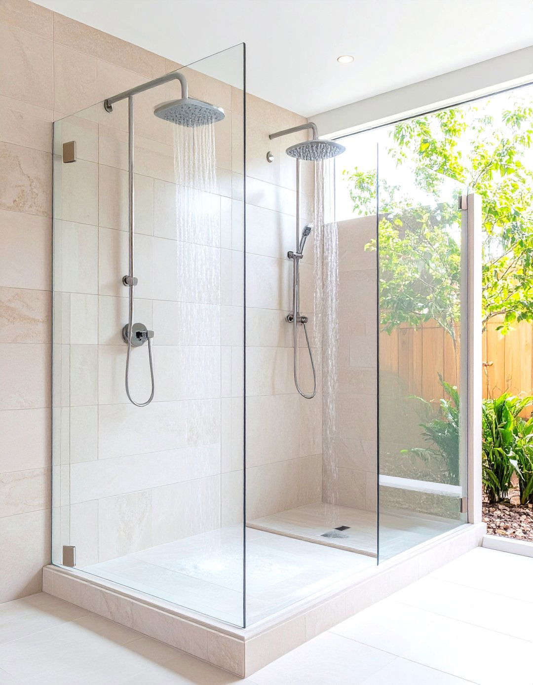 Side by Side Heads in a Slim Footprint - 20 Double Shower Ideas