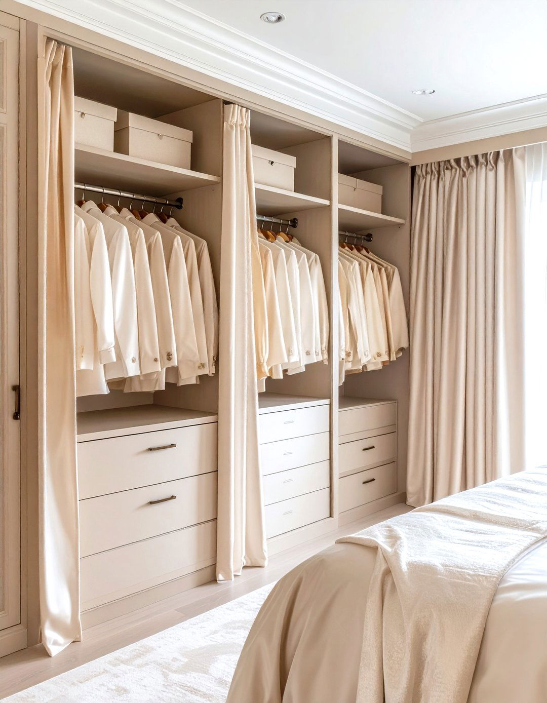 Silk Closet Curtain Refined Sophistication - 20 closet curtain ideas