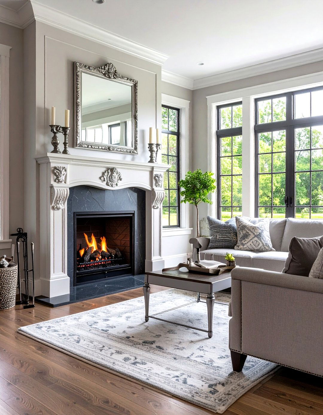 Silver Fireplace Accessories - 20 Silver Living Room Ideas
