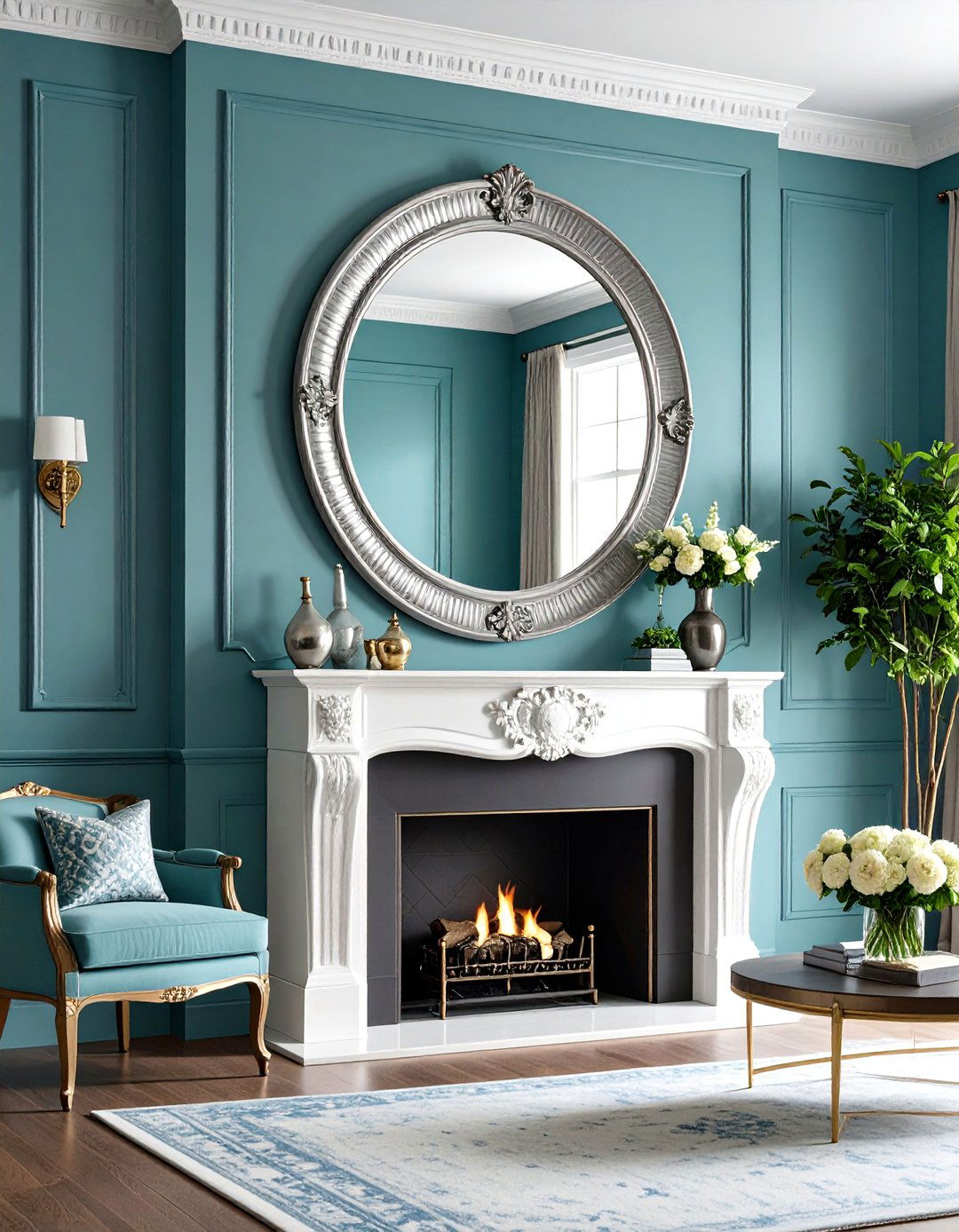 Silver Trimmed Mirrors - 20 Silver Living Room Ideas