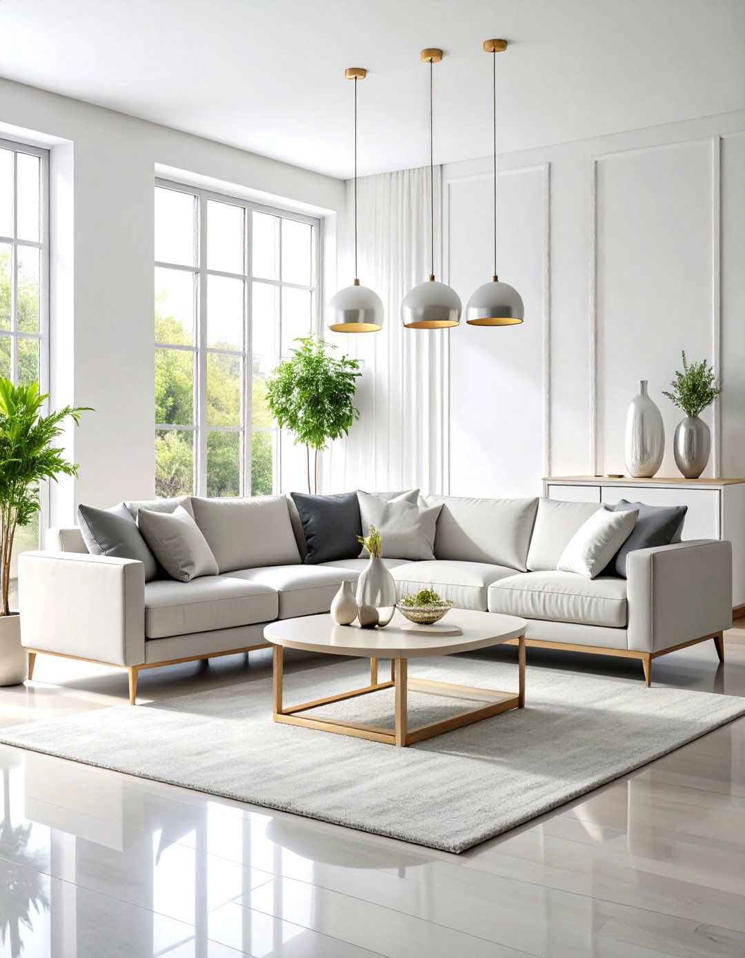 Silver and White Color Palette - 20 Silver Living Room Ideas