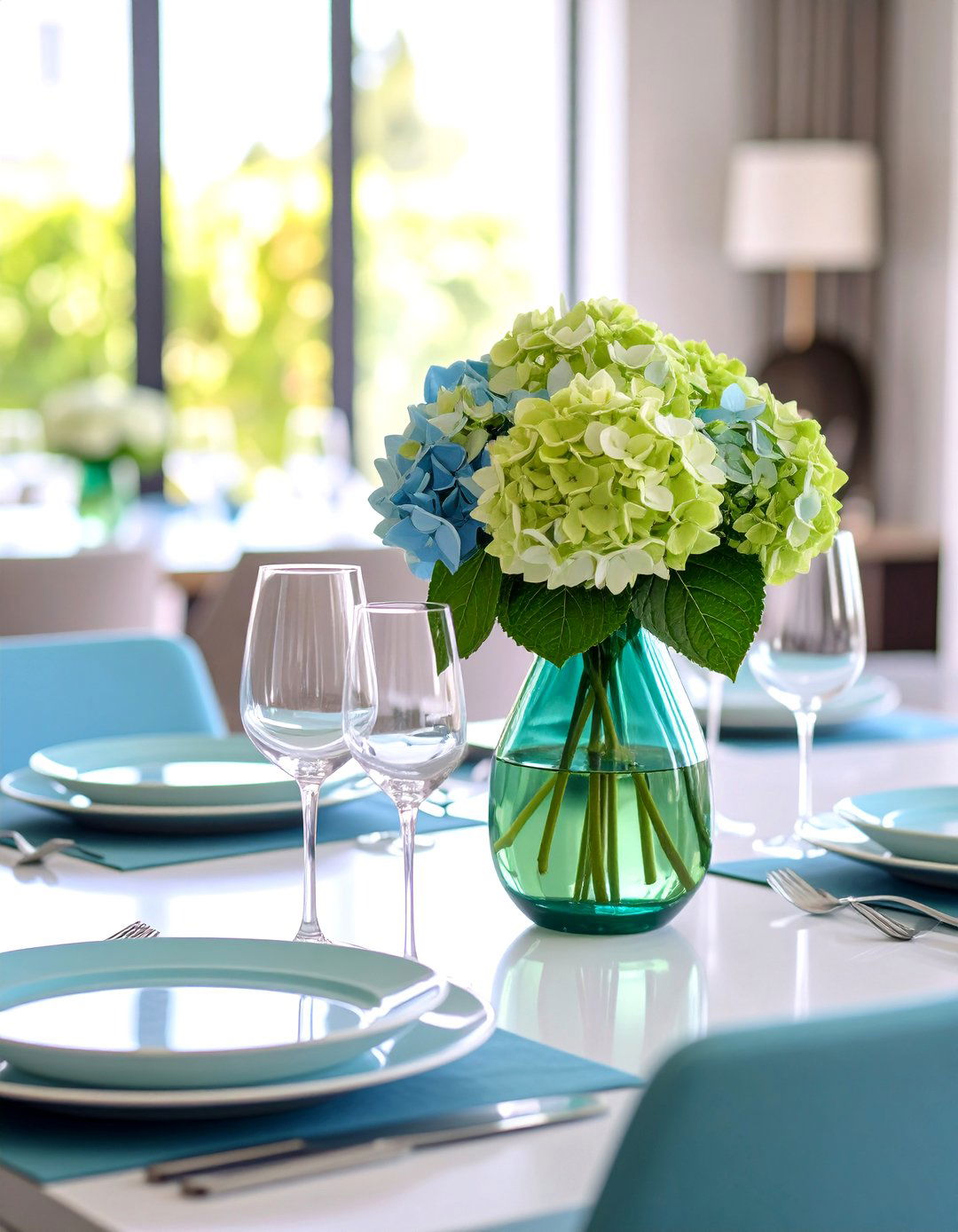 Single Stem Hydrangea Minimalist Centerpiece - 20 Hydrangea Centerpiece Ideas