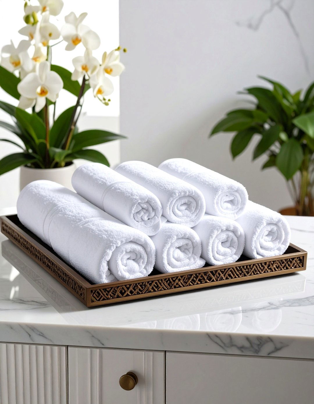Sink Area Basket Display - 20 Towel Display Ideas