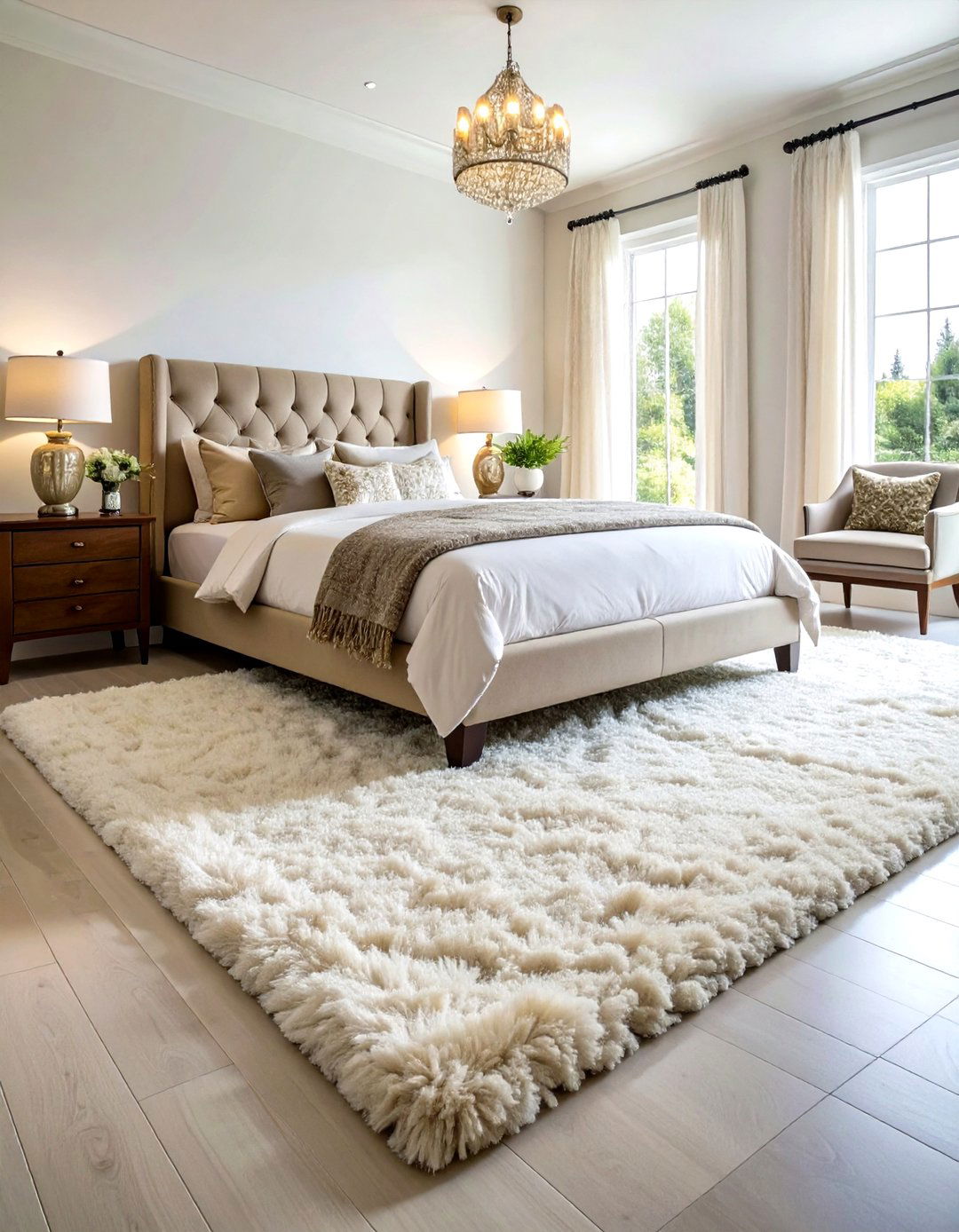Sink Feet into Plush Area Rugs - 20 Glam Bedroom Ideas