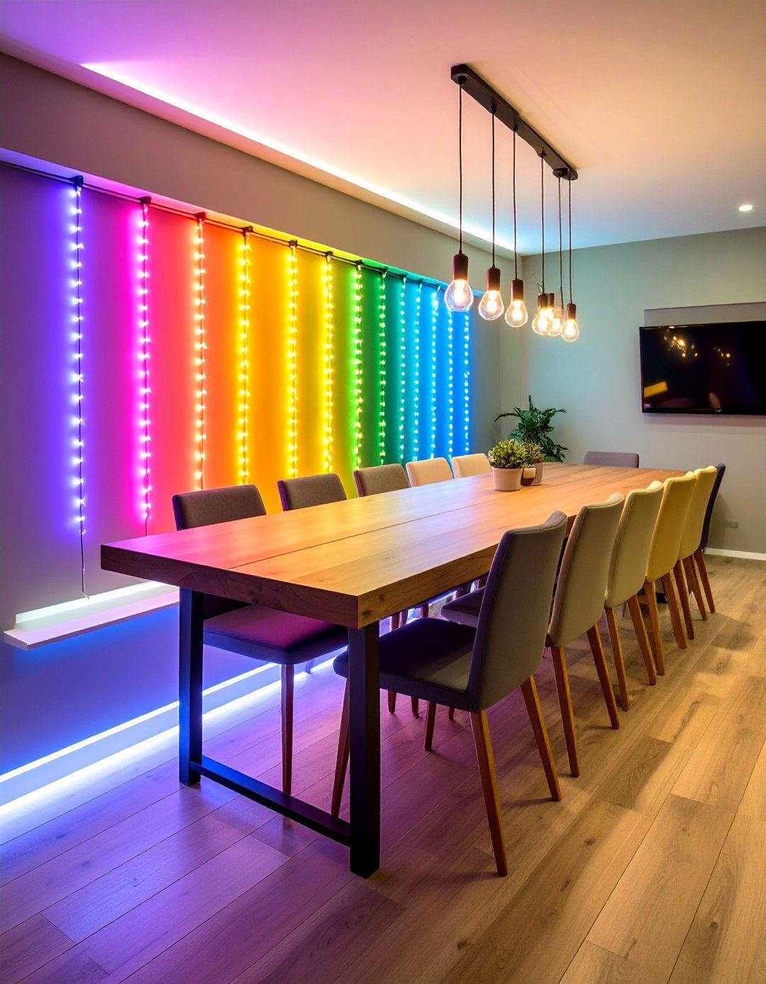 Skirting LED Strips - 20 Small Dining Room Lighting Ideas