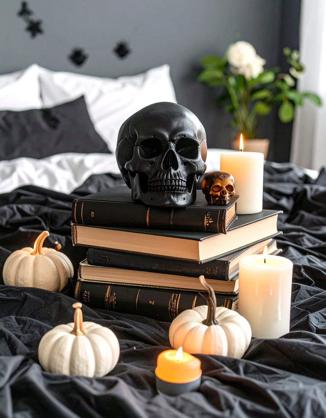 Skull Decor as Sophisticated Gothic Bedroom Accent - 20 Gothic Bedroom Ideas