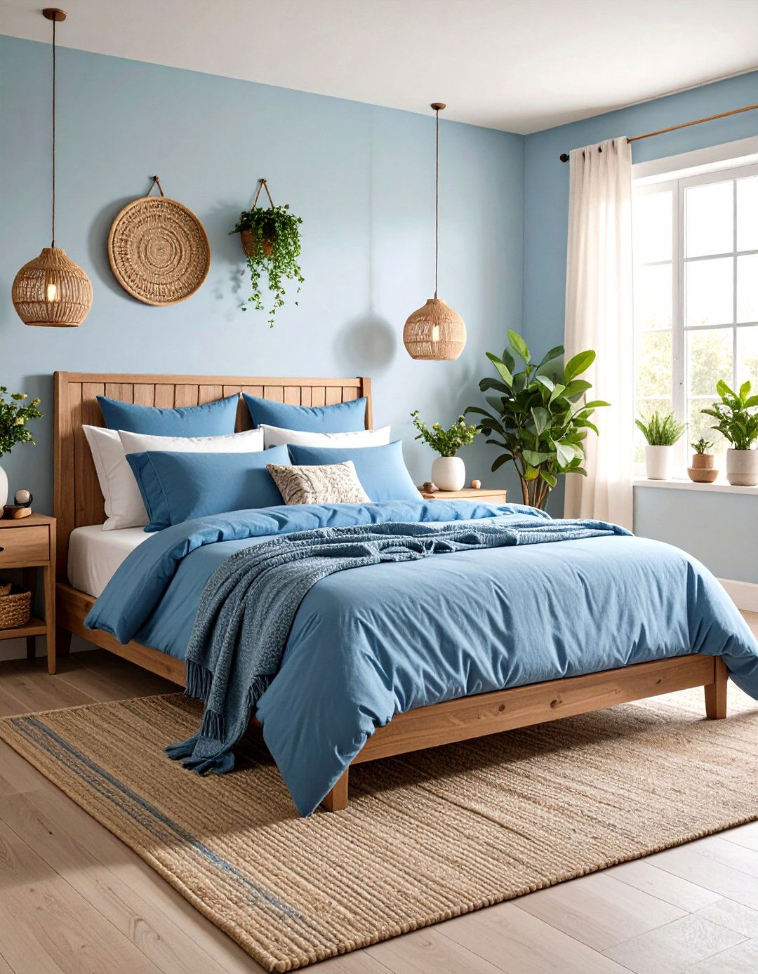 Sky Blue Bedding and Textiles - 20 Sky Blue Bedroom Ideas