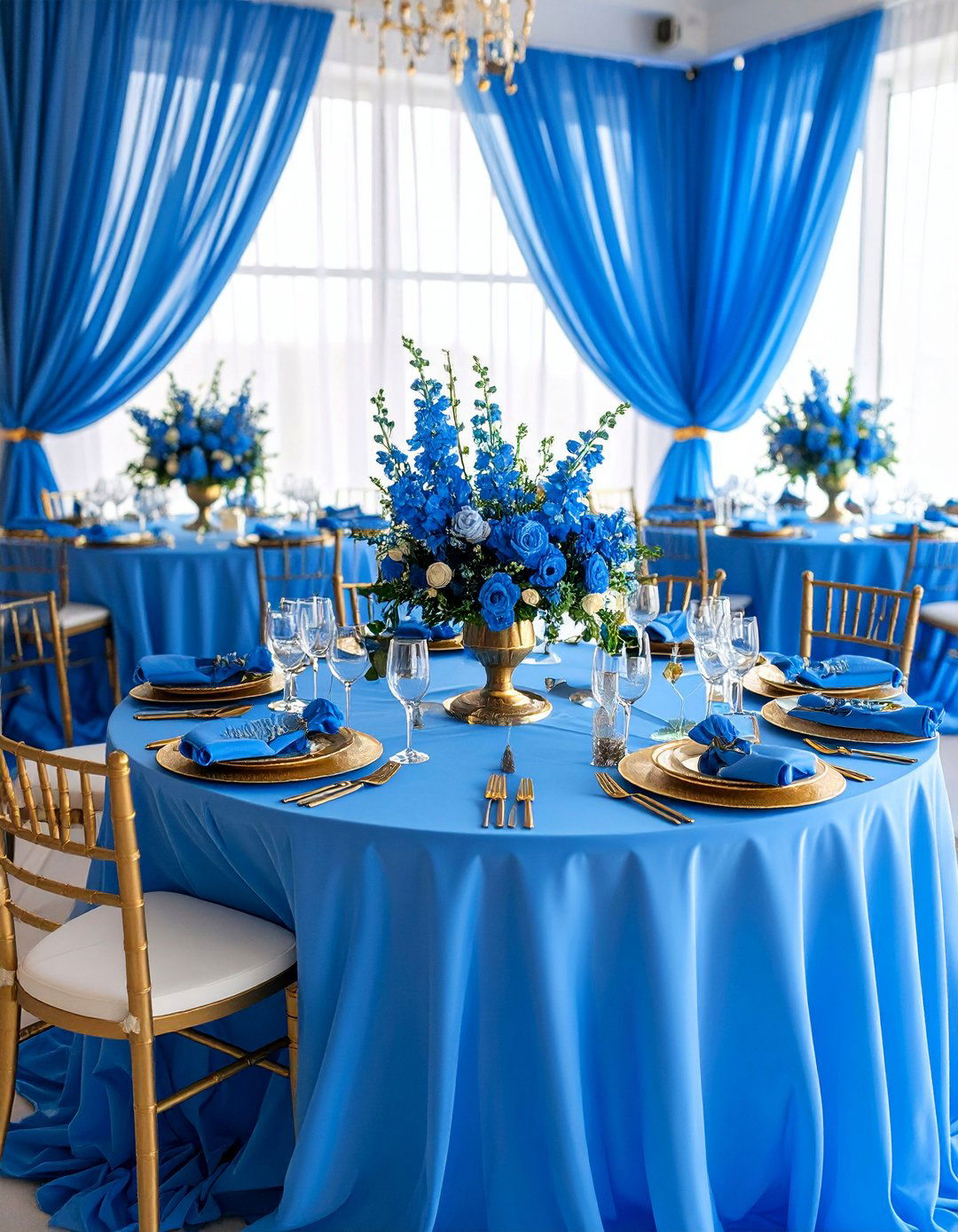 Sky Blue and Golden Cream Wedding Theme - 20 Blue Wedding Theme Ideas