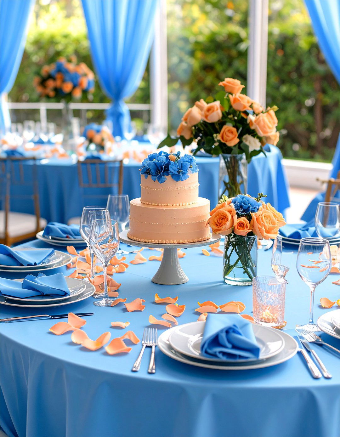Sky Blue and Peach Wedding Theme - 20 Blue Wedding Theme Ideas