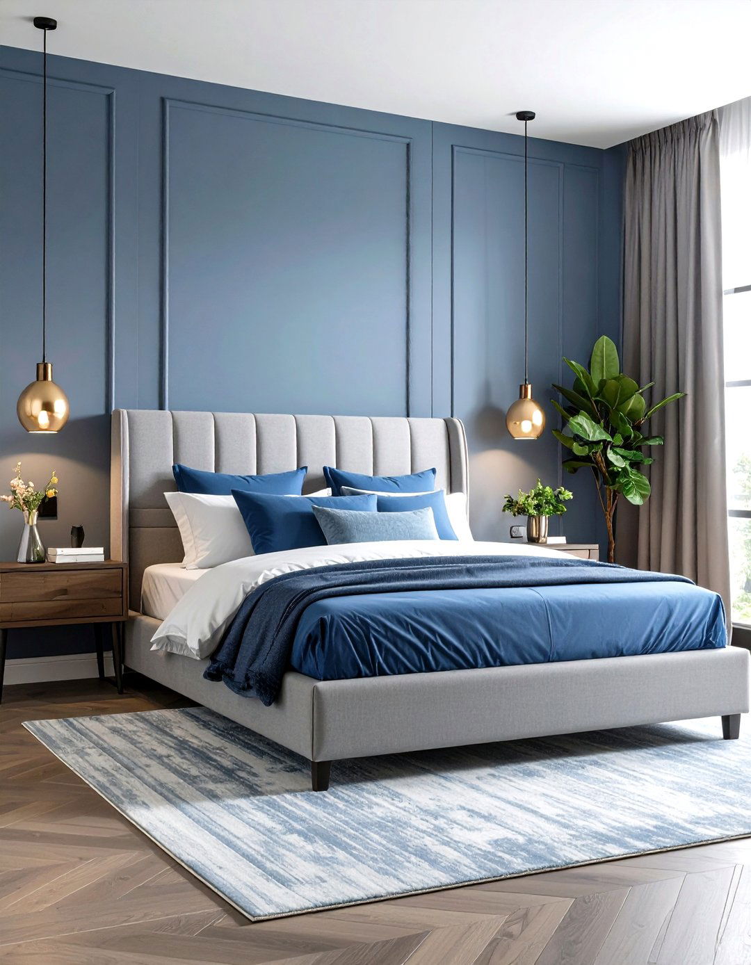 Sky Blue and Soft Gray Combination - 20 Sky Blue Bedroom Ideas