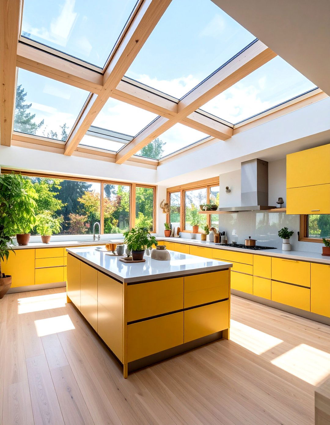 Skylight Infused Tray Ceiling - 20 tray ceiling ideas
