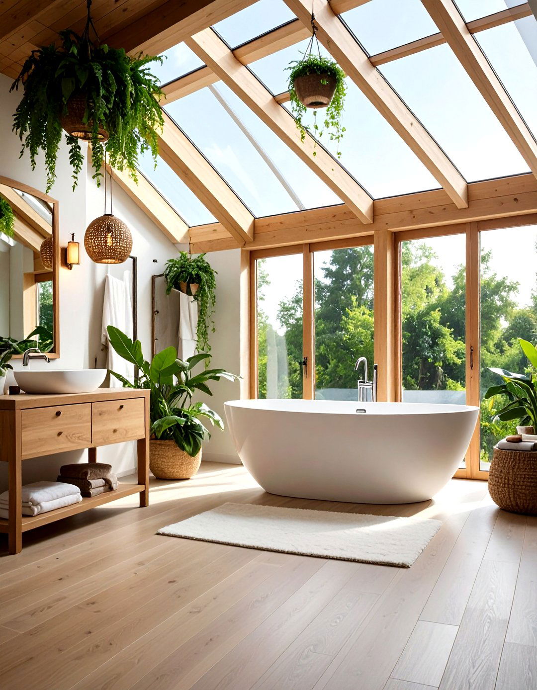 Skylight Jungle Greenhouse Bathroom - 20 Greenhouse Bathroom Ideas