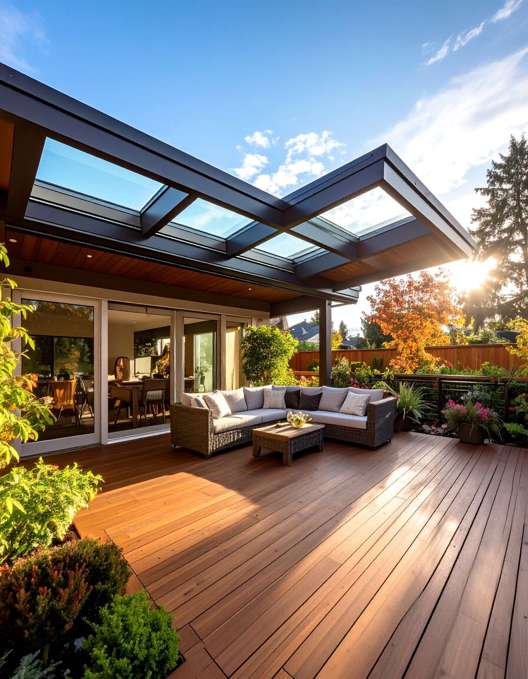 Skylight Ready Gable Patio Roof Keeps Air and Light Moving - 20 Gable Patio Roof Design Ideas