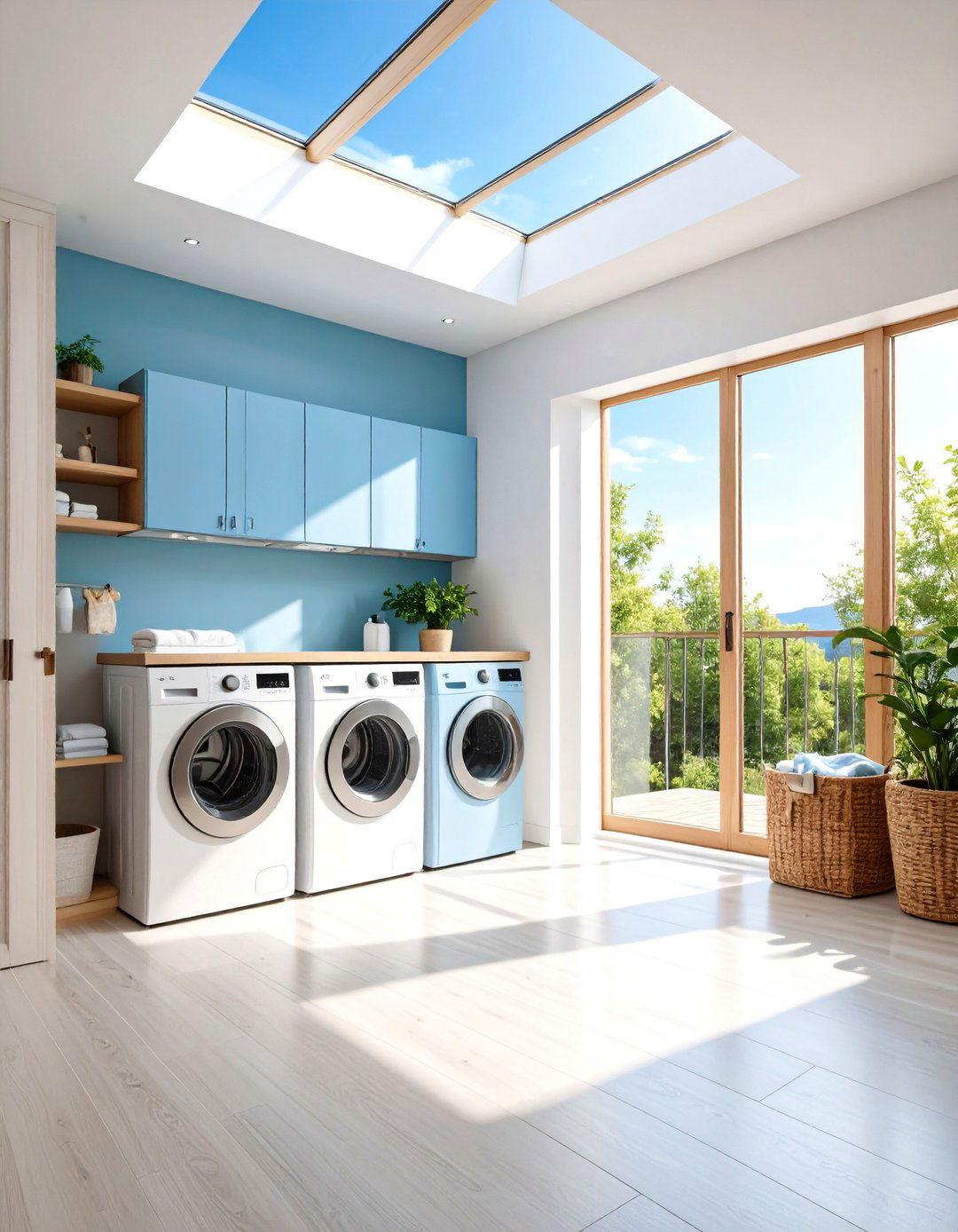 Skylighted Laundry Room Lighting with Daylight Harvesting - 20 Laundry Room Lighting Ideas