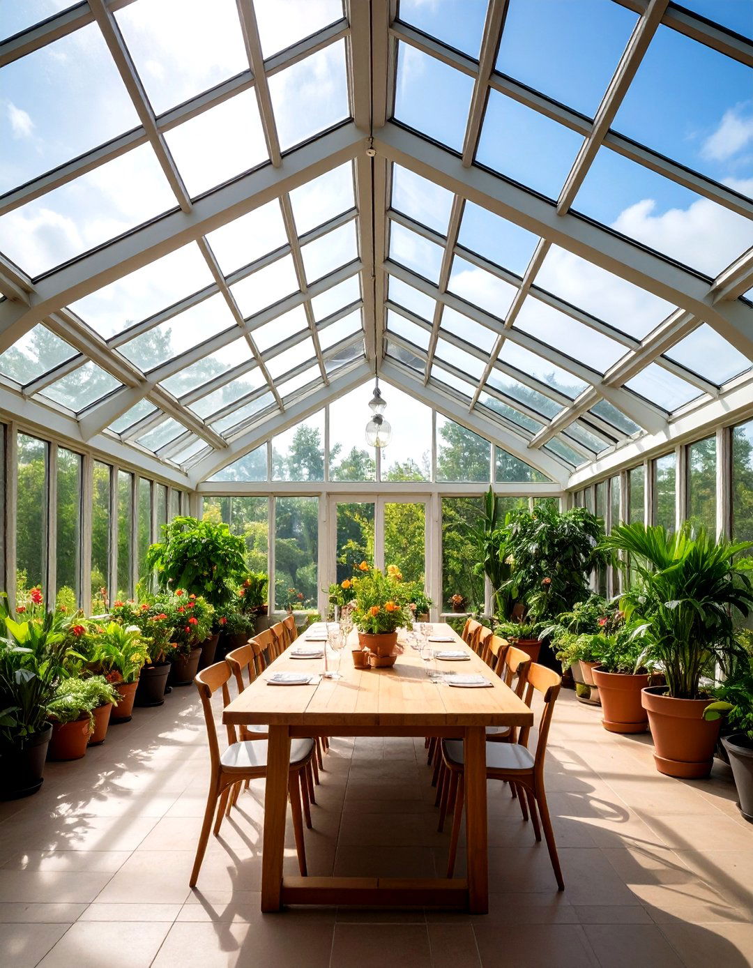 Skylit Greenhouse Dining Retreat - 20 Greenhouse Dining Room Ideas