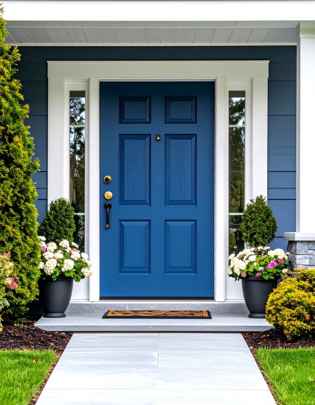 Slate Blue Cedar Front Door - 20 Cedar Front Door Colors Ideas