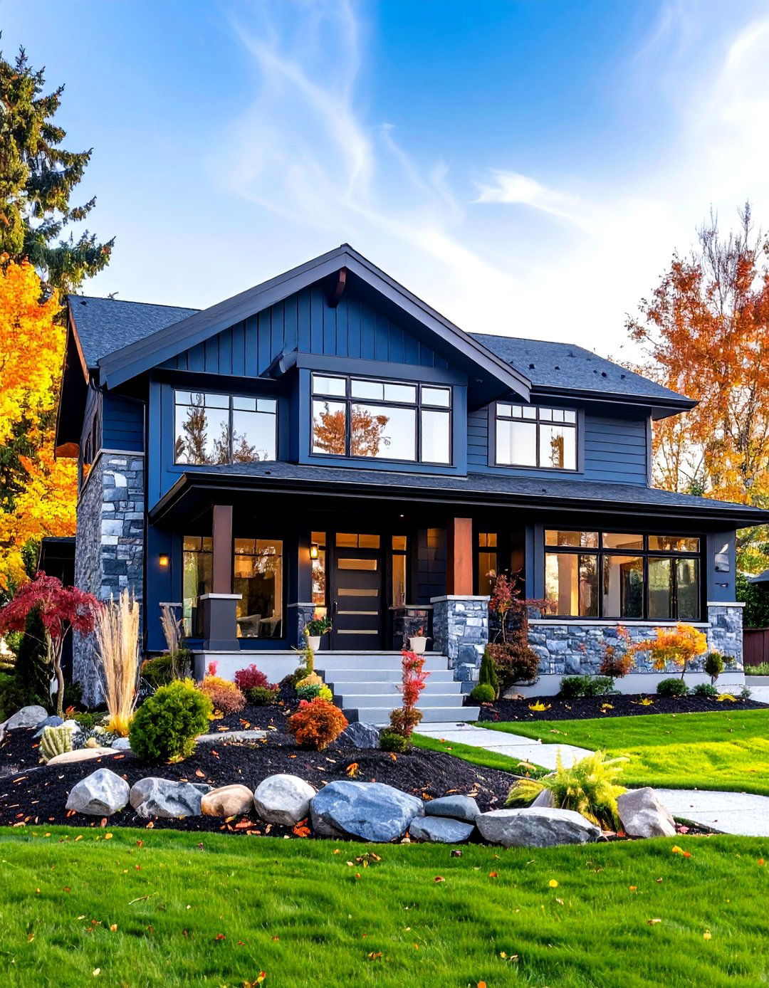 Slate Blue Midnight Blue Siding Contemporary Geometric Design - 20 Midnight Blue & Dark Blue House Siding Colors