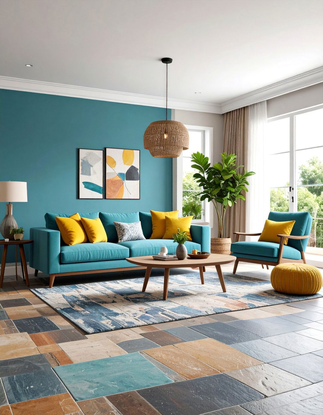 Slate Living Room Flooring - 20 Living Room Flooring Ideas