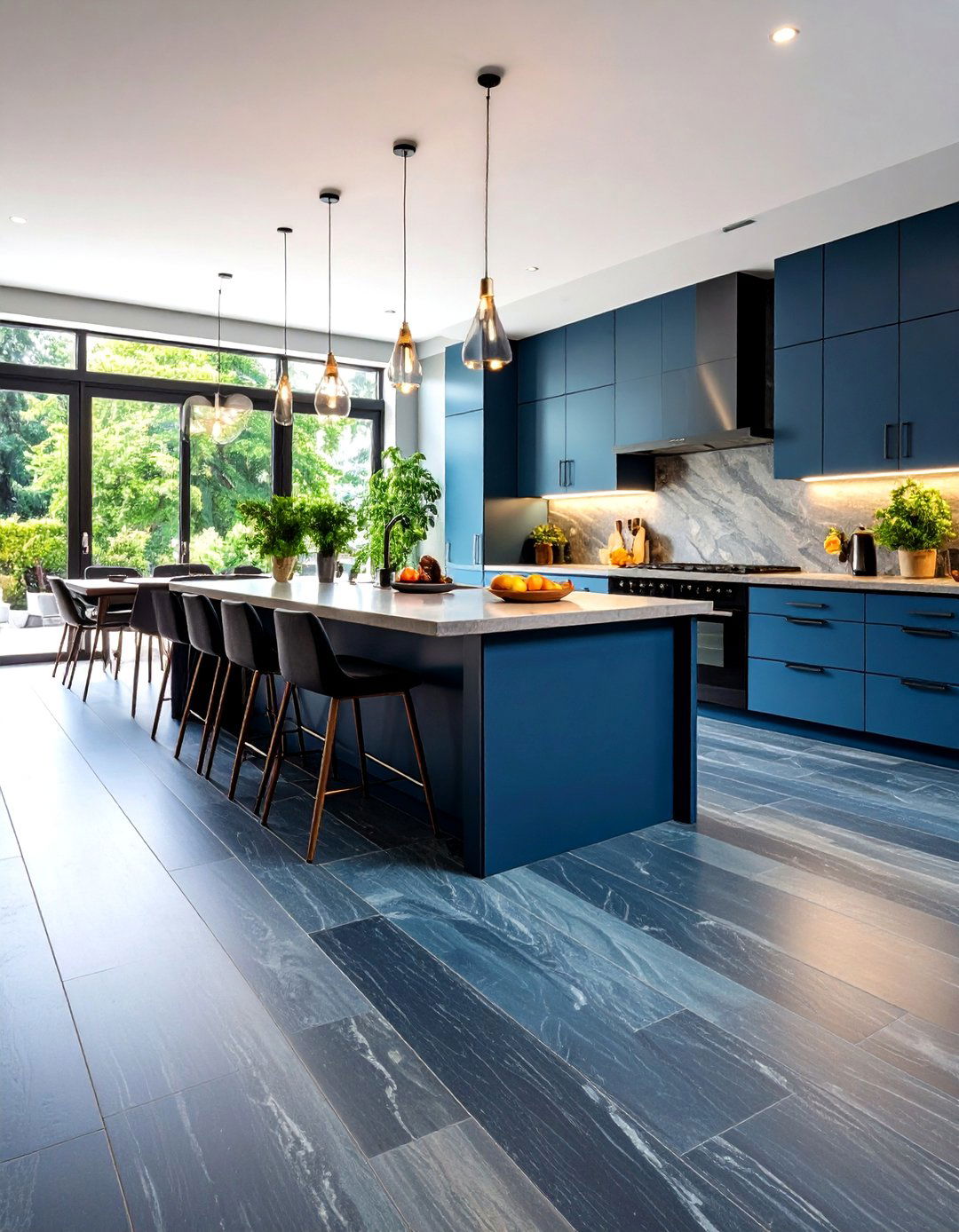 Slate Look Luxury Vinyl Kitchen Flooring - 20 Kitchen Flooring Ideas