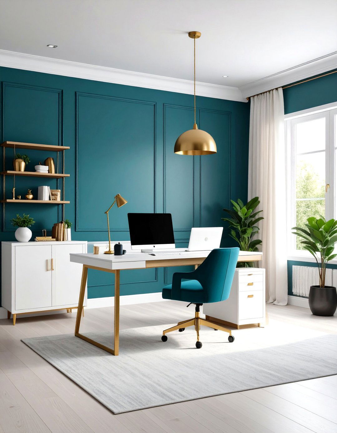 Slate Teal Vibrant Home Office Paint Color - 20 Home Office Paint Colors