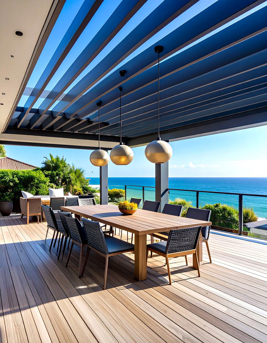 Sleek Aluminum Slat Patio Ceiling - 20 patio ceiling ideas