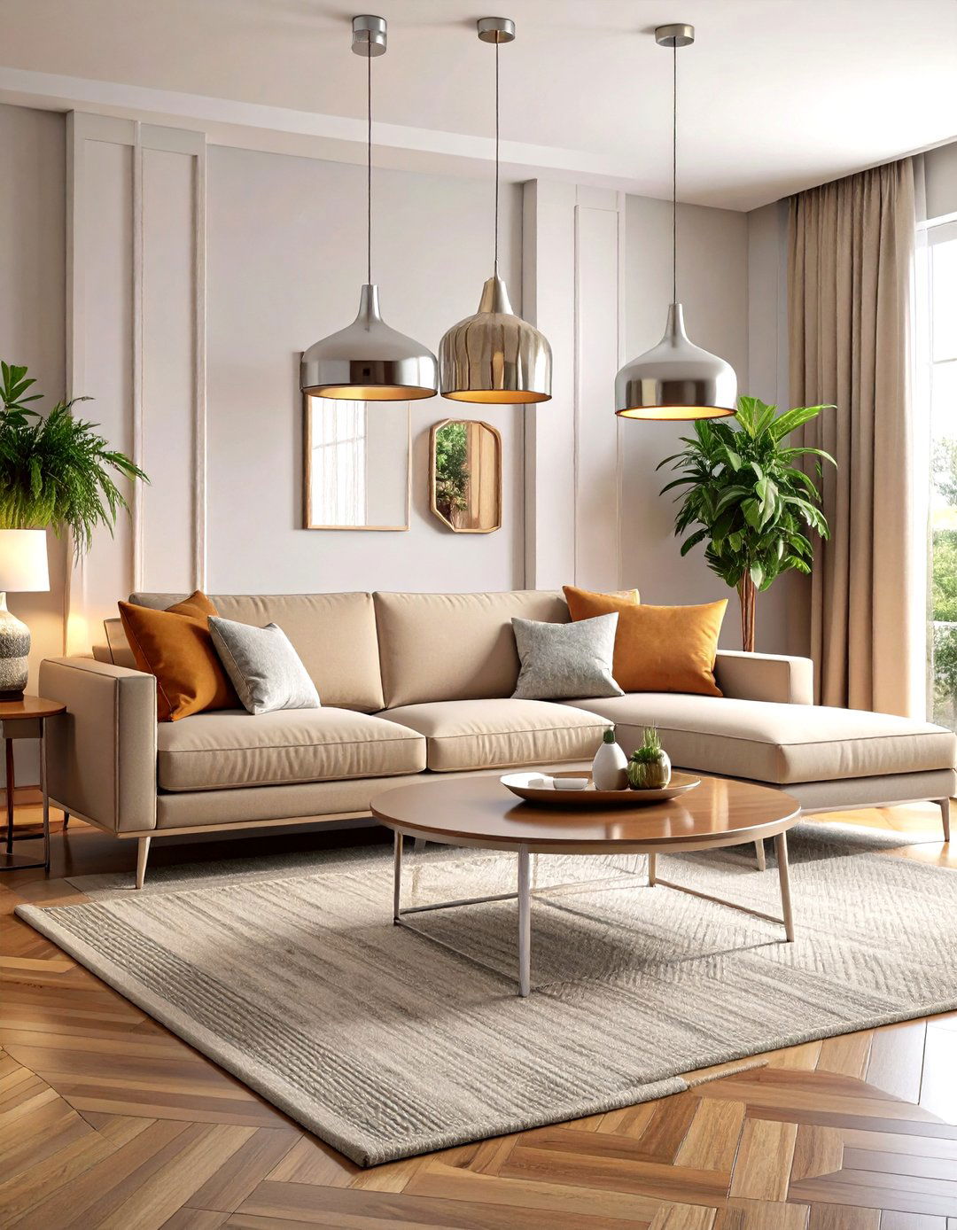 Sleek Chrome and Glass Mid Century Modern Living Room - 20 Mid-Century Modern Living Room Ideas