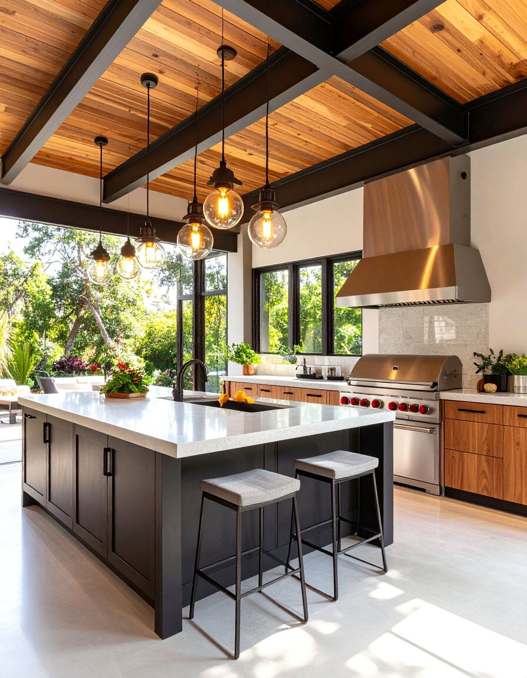Sleek Industrial Lanai Kitchen - 20 Lanai Kitchen Ideas