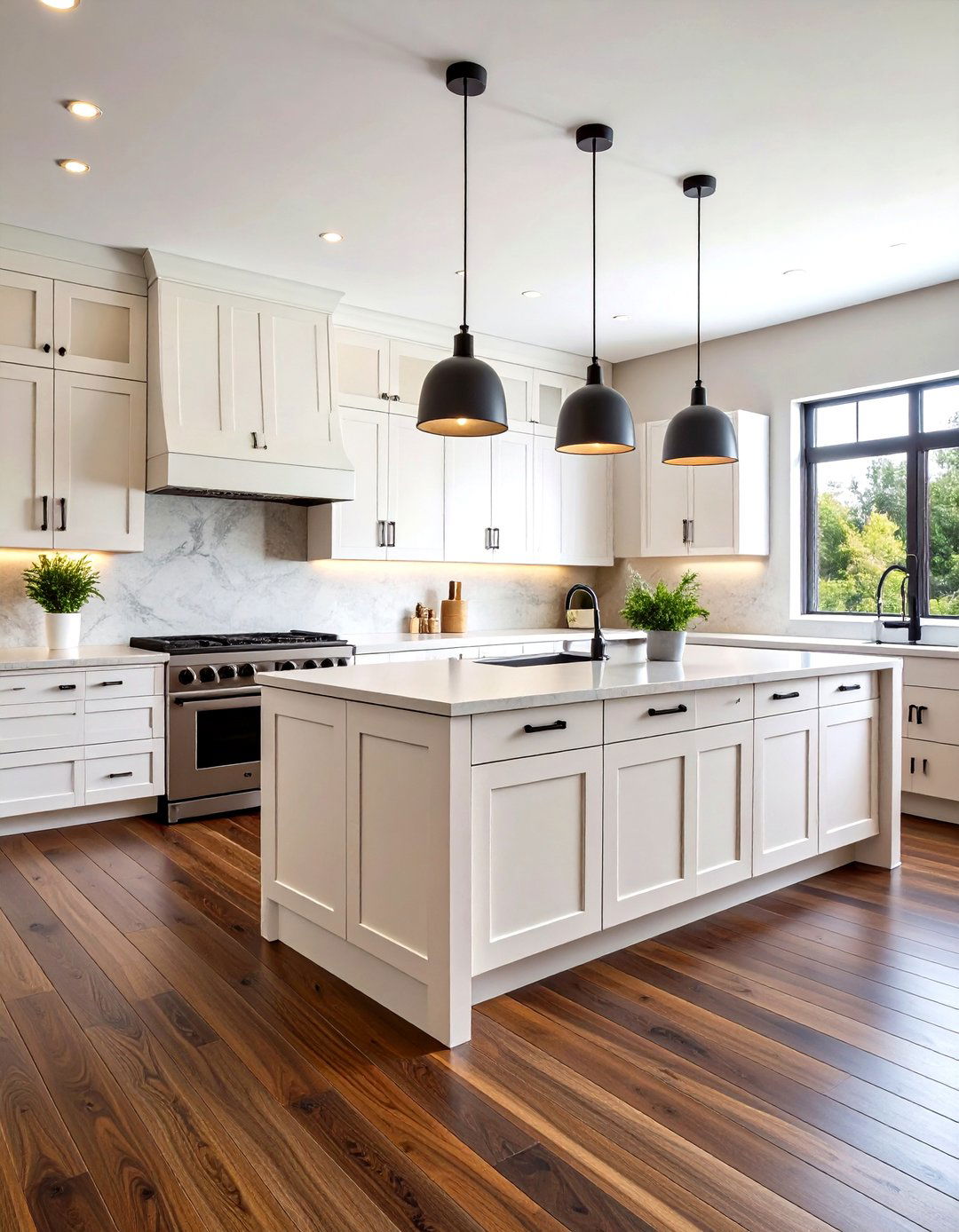 Sleek Matte Dark Walnut Floor Modernizes a Kitchen - 20 Dark Walnut Floors for Rooms