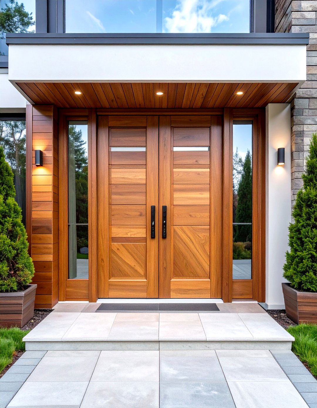 Sleek Pivot Hinged Double Front Door - 20 Double Front Door Ideas