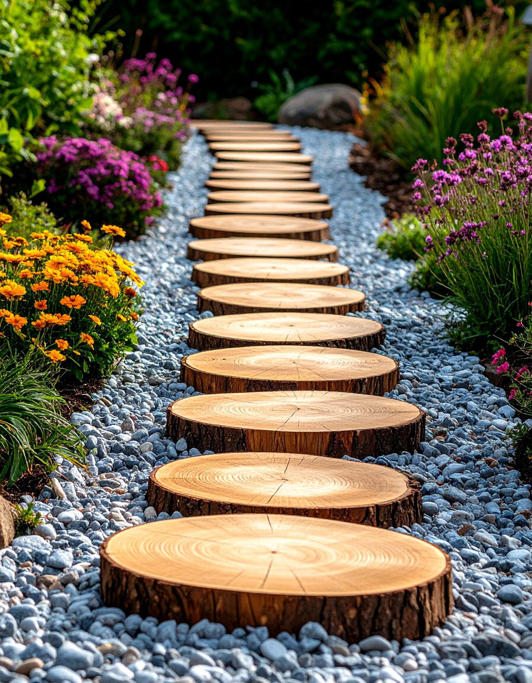Sleeper Pathway and Stepping Pads - 20 Garden Sleeper Ideas