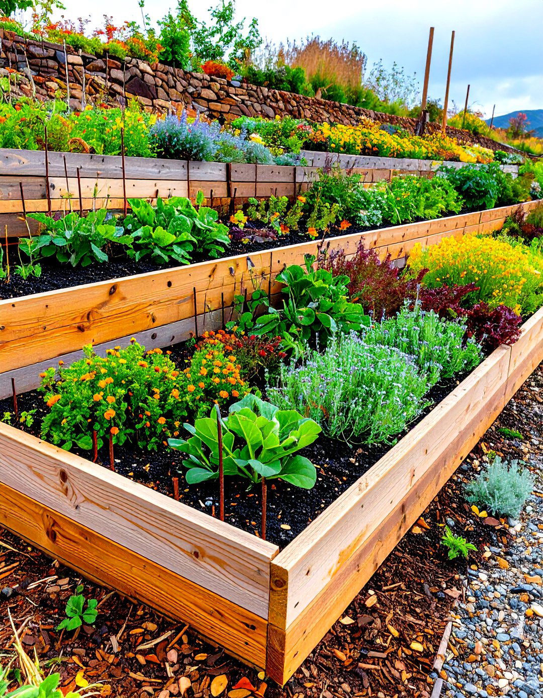 Sleeper Retaining Wall to Tame Slopes - 20 Garden Sleeper Ideas