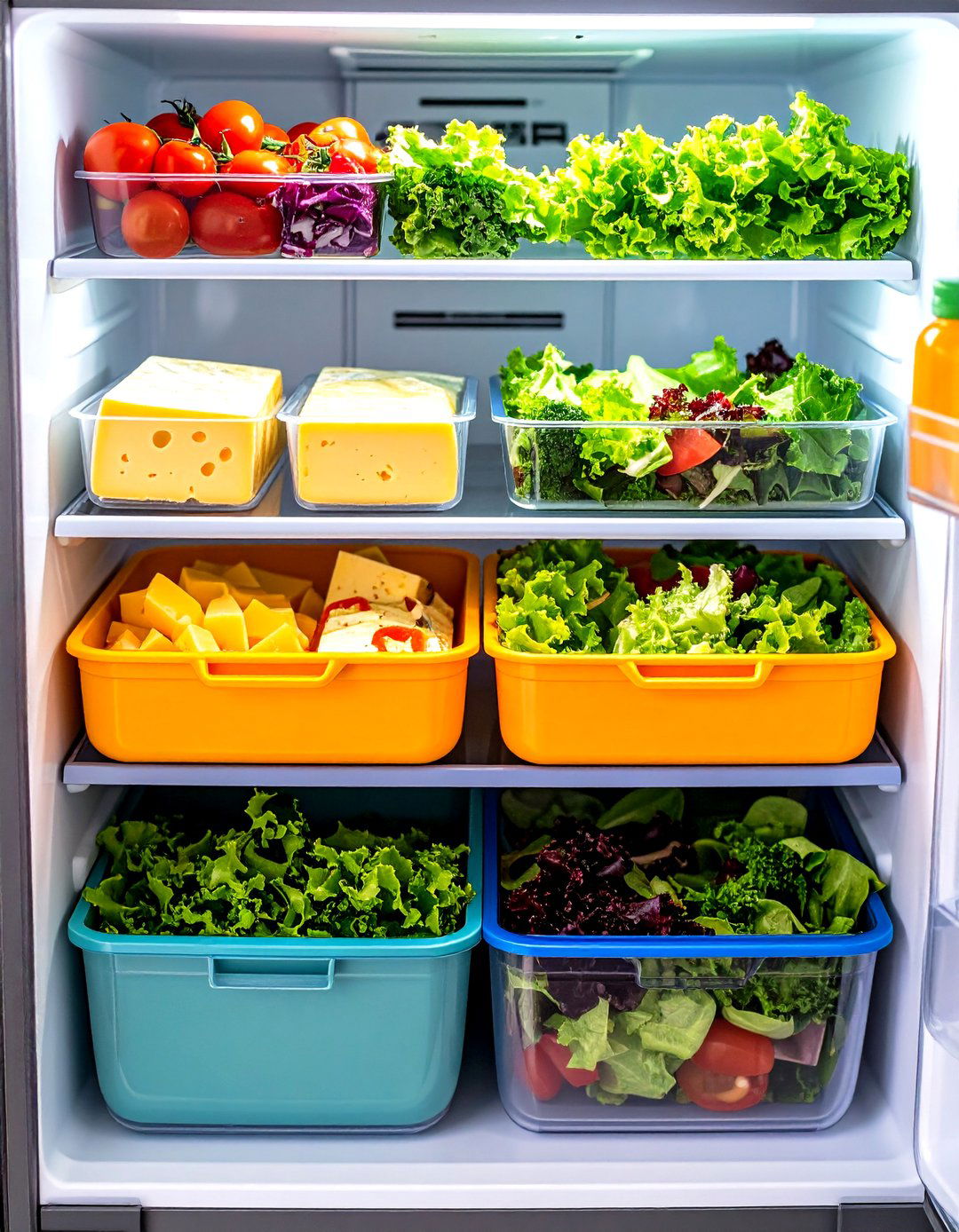 Slide Adjustable Fridge Bins to Fit Changing Groceries - 20 Fridge Organization Ideas