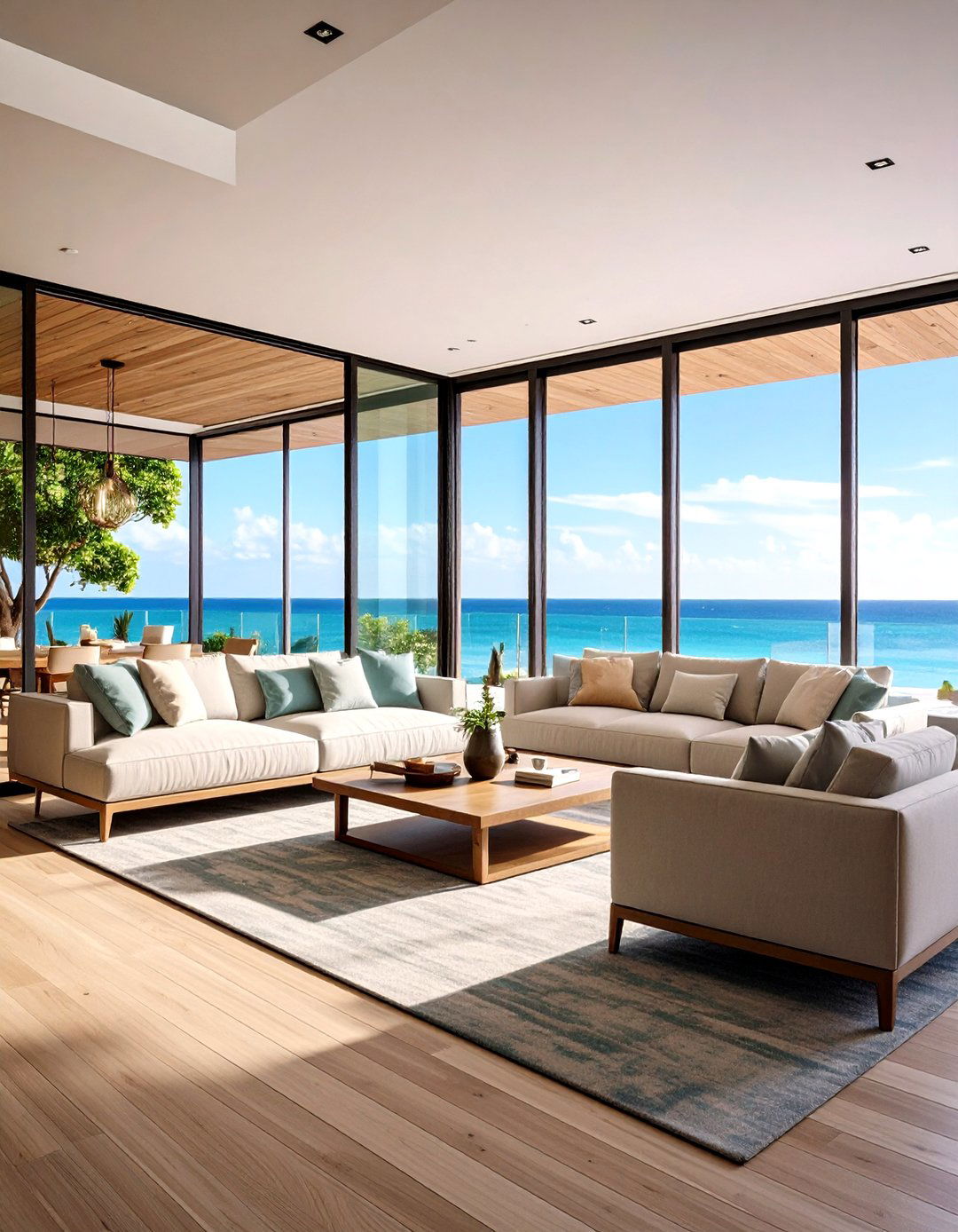 Slide Away Walls with Oversize Glass Doors to Merge Indoors and Out - 20 Beach House Living Room Ideas