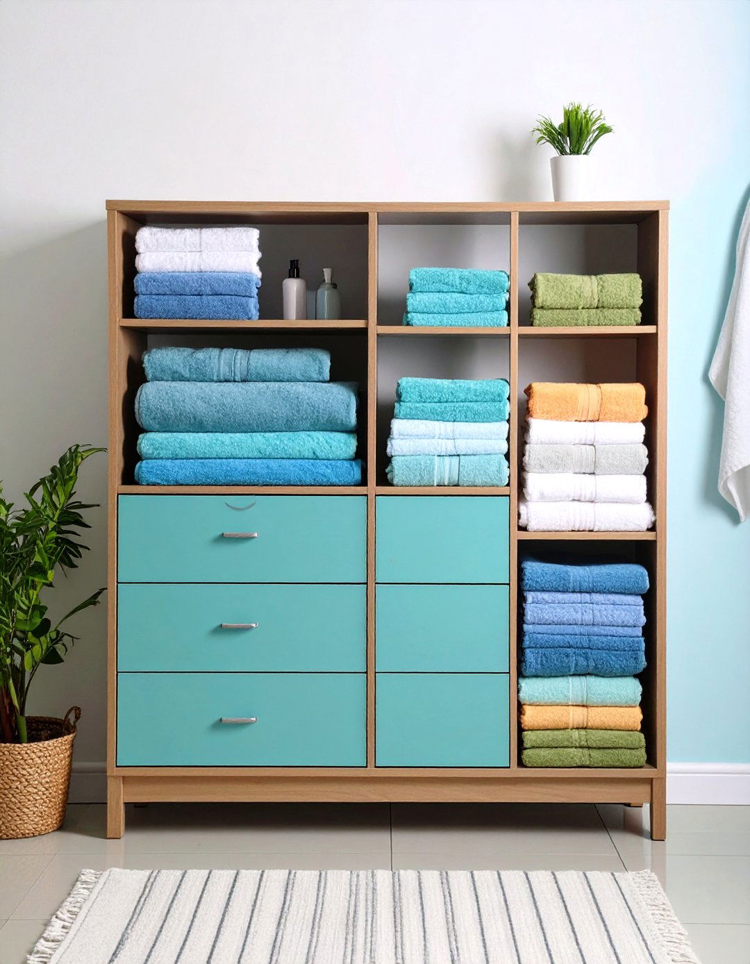 Slide Out Shelf Drawers - 20 Towel Display Ideas