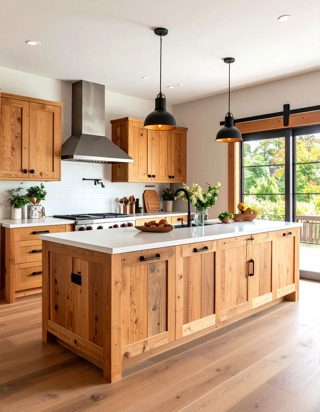 Sliding Barn Door Storage Kitchen Island - 20 Rustic Kitchen Island Ideas
