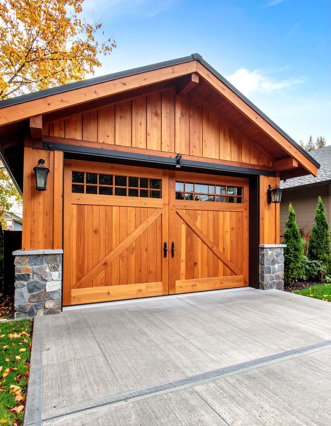 Sliding Barn Door for Rustic Garage Entry - 20 Rustic Garage Ideas