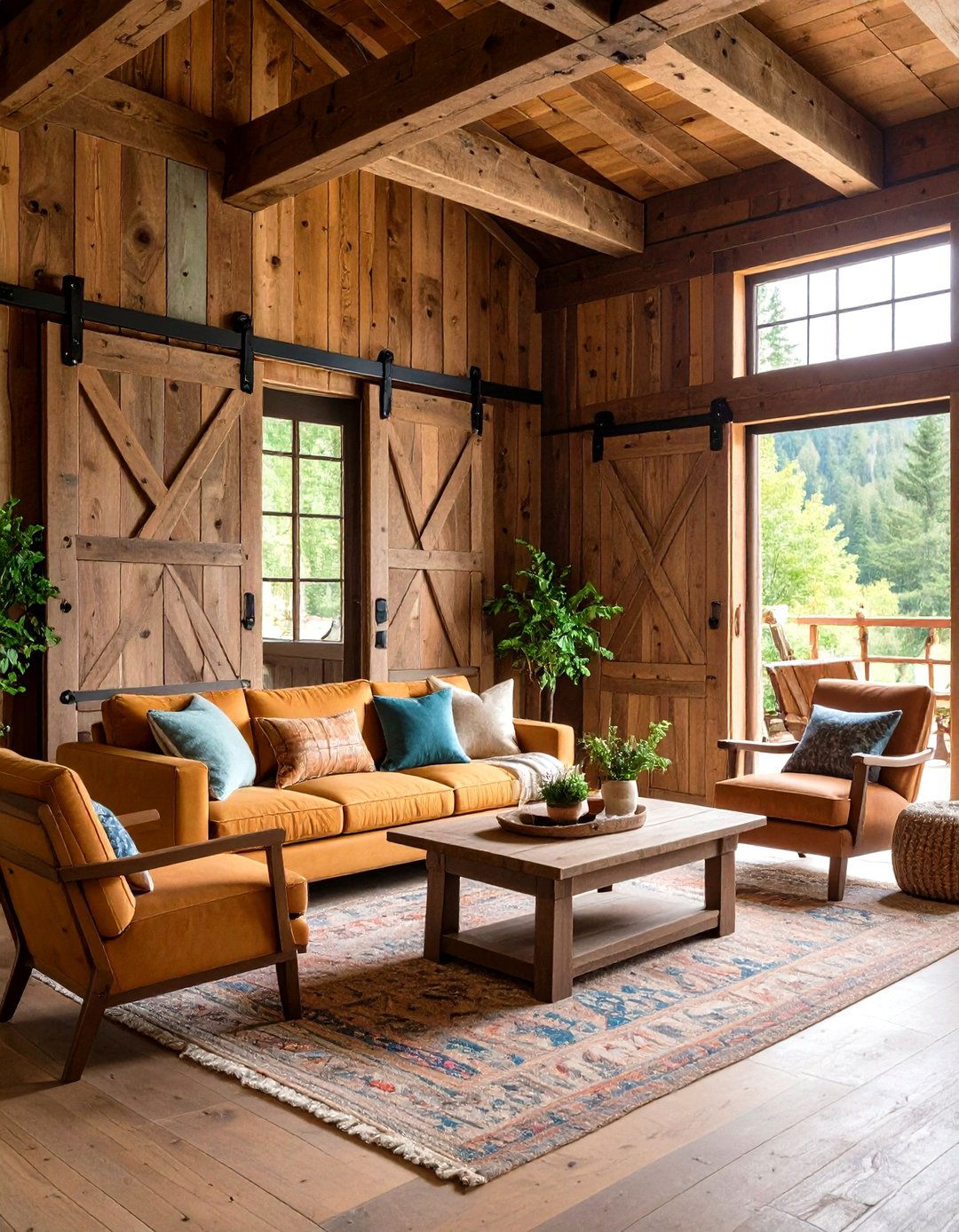 Sliding Barn Doors for Room Dividers - 20 Small Rustic Living Room Ideas