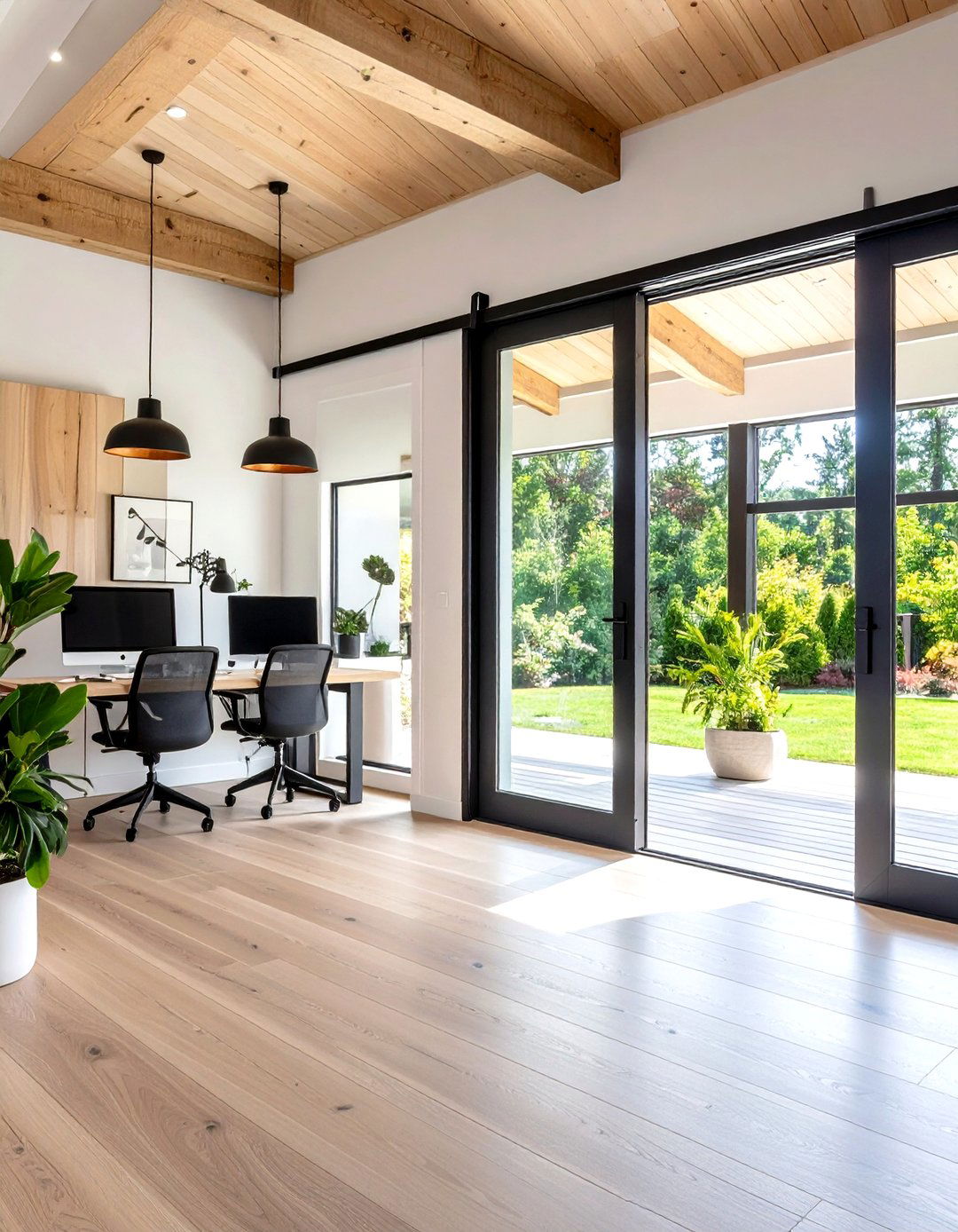 Sliding Barn Home Office Door with Modern Hardware - 20 Home Office Door Ideas