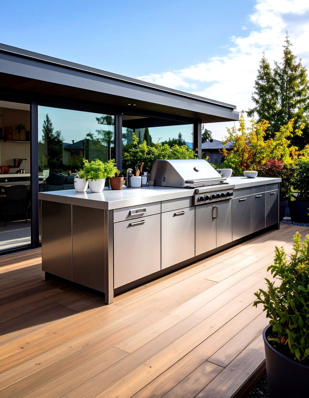 Sliding Countertops - 20 Small Outdoor Kitchen Ideas