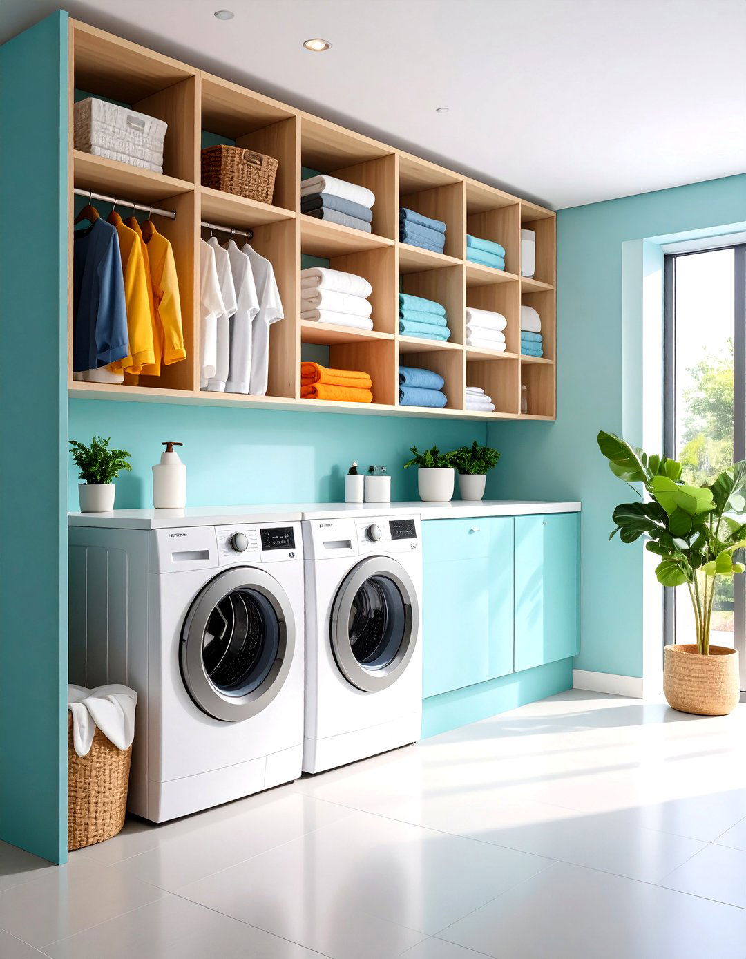 Sliding Laundry Room Storage Panel Systems - 20 Laundry Room Storage Ideas